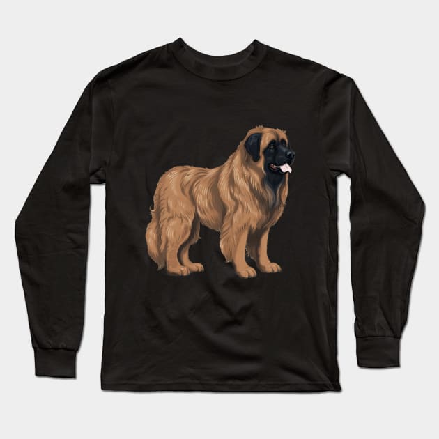 Leonberger Drawing Long Sleeve T-Shirt by Kit'sEmporium